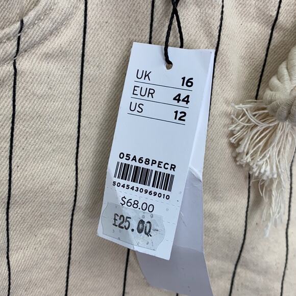 Topshop Striped Paperbag High Rise Shorts 12 NWT - Picture 4 of 8